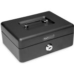 Caisse � monnaie - rapesco - 15cm - acier �pais - poign�e nickel�e - serrure � cylindre