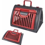 Caisse de transport pour chat pliable 46cm rouge - paris prix