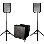 Caisson bi - amplifi� ibiza sound - cube 1208 - 800w - lecteur usb / sd - 2 satellites - pieds