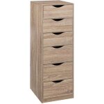 Caisson 6 tiroirs effet bois naturel - 5 five simply smart