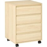 Homcom - caisson de bureau - mdf classe e1 - 46x40x65cm - bois naturel