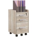 Caisson de bureau rangement homcom bureau sur roulettes 3 tiroirs 1 verrouillable 1 trieur dossiers en ...