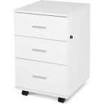 Caisson de bureau rangement bureau sur roulettes 3 tiroirs verrouillables 40 x 415 x 615 cm blanc 40x42x62cm ...