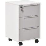 Homcom - caisson de bureau - panneaux de particules - 40x40x63. 5cm - gris et blanc
