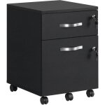 Caisson de bureau vasagle - rangement pour dossiers suspendus - noir lcd22bv1