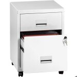 Caisson de rangement en acier 2 tiroirs blanc mat