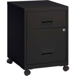 Caisson de rangement en acier 2 tiroirs noir mat