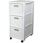 Caisson de rangement - rotho - country - 3 tiroirs - plastique - blanc