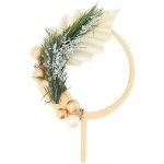 Cake topper - scrapcooking - en bois - couronne de noel - 8. 5x14x0. 3 cm