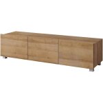 Calabrini 150 br04 meuble tv mural brun avec couvercle et ouverture sans poign�e