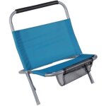 Cale dos de plage - sunny days - modèle pliable - acier - bleu - filet de rangement Cale dos de plage - sunny days - modèle pliable - acier - bleu - filet de rangement