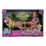 Cal�che et cheval pour poup�e steffi love evi - silvertorn - 12cm - accessoires inclus