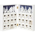 Calendrier de lavent en bois forme de livre homcom - d�coration de no�l style scandinave blanc