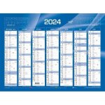 Calendrier de banque - quo vadis - 2024 - 550 x 405 mm - 14 mois - bleu / blanc