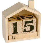 Calendrier perptuel en bois maison 73 x 34 x 78 cm