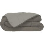 Calgary - couette chaude microfibre 400gr / m� - taupe et lin 240 x 260 cm