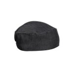 Calot de chef - premier - denim noir - taille unique - arrière élastiqué - anti - froissement Calot de chef - premier - denim noir - taille unique - arrière élastiqué - anti - froissement