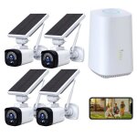 Camcamp caméra de surveillance solaire kit extérieur sans fil 3mp avec station de base 4 caméras 6400mah ... Camcamp caméra de surveillance solaire kit extérieur sans fil 3mp avec station de base 4 caméras 6400mah ...