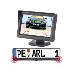 Caméra daide au recul avec support de plaque - avec écran sans fil Caméra daide au recul avec support de plaque - avec écran sans fil