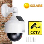Cam�ra de surveillance factice - hd4k - ucybo - sp70 - solaire - led rouge clignotante - d�me ext�rieur ...