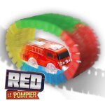 Camion lumineux red le pompier pour circuit lightning speedy et 30 rails luminescents