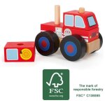 Camion de pompier en bois small foot  construire avec chelle amovible pour enfant mixte