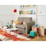 Marilia - canap� 2 places - convertible d�plimousse - en velours c�tel� - taupe