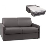 Canap� 2 places convertible express en simili calife - gris - couchage 120 cm