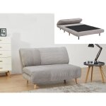 Canap 2 places convertible en velours ctel palula - gris clair