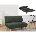 Canap 2 places convertible en velours ctel palula - vert fonc