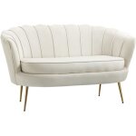 Homcom - canap� - polyester - 130x77x77cm - cr�me