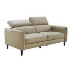 Canap 2 places en cuir de buffle beige salvi