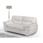 Canap 2 places en cuir - vente - unique - thibault - blanc - contemporain - design