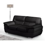 Canapé 2 places en cuir - vente - unique - thibault - noir - design contemporain Canapé 2 places en cuir - vente - unique - thibault - noir - design contemporain