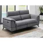 Canap 2 places relax lectrique en tissu gris macari