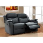 Canap 2 places relax evasion en cuir - gris