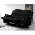 Canap� 2 places relax en microfibre hernani - noir