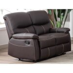 Canap 2 places relax en simili marron canby