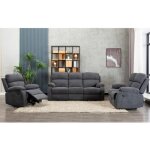 Canap� 2 places relax en tissu tolzano - anthracite