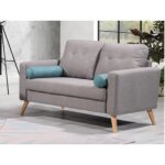 Canap 2 places tatum en tissu - gris chin
