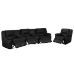 Canapé 3 places et un fauteuil relax en cuir aroma - noir Canapé 3 places et un fauteuil relax en cuir aroma - noir