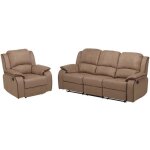 Canapé 3 places et un fauteuil relax en microfibre hernani - taupe Canapé 3 places et un fauteuil relax en microfibre hernani - taupe
