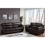 Canap�s 3 places et 2 places manoa en simili - marron