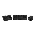 Canapé 3 places 2 places et fauteuil relax en cuir de vachette noir aroma Canapé 3 places 2 places et fauteuil relax en cuir de vachette noir aroma