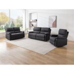 Canapé 3 places 2 places et fauteuil relax électrique en tissu gris anthracite lunano Canapé 3 places 2 places et fauteuil relax électrique en tissu gris anthracite lunano