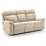 Canapé de 3 places (2 relax manuel) en tissu couleur ivoire - longueur 192 x profondeur 87 x hauteur ... Canapé de 3 places (2 relax manuel) en tissu couleur ivoire - longueur 192 x profondeur 87 x hauteur ...