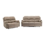Canapé 3 places et 2 places relax en microfibre taupe brody Canapé 3 places et 2 places relax en microfibre taupe brody