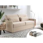 Ari - canap 3 places convertible - couchage quotidien - matelas 12 cm - en tissu - beige