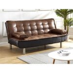 Canapé 3 places convertible clic - clac en microfibre vieilli marron mishan ii Canapé 3 places convertible clic - clac en microfibre vieilli marron mishan ii