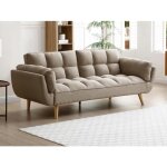 Canap� 3 places convertible clic - clac en tissu beige loeline